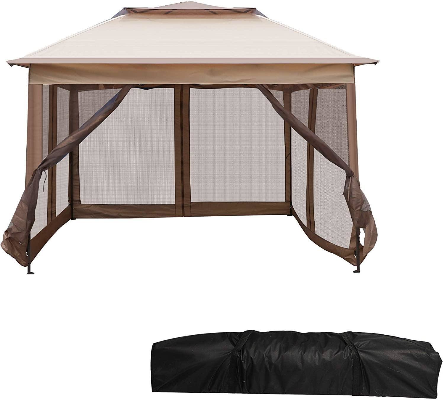 Bosonshop 10' x 10' Pop Up Canopy Gazebos Tent with Mesh Sidewall Height Adjustable Outdoor Party Tent Bosonshop 10' x 10' Pop Up Canopy Gazebos Tent with Mesh Sidewall Height Adjustable Outdoor Party Tent