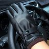 PU Leather Gloves for Men Winter Touchscreen Driving Gloves