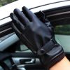 PU Leather Gloves for Men Winter Touchscreen Driving Gloves