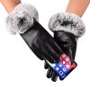 Winter Leather Gloves for Women, Fleece Lining Touchscreen Warm Gloves