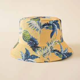 Hat new tropical print fruit pattern fisherman hat women summer lemon sports sunshade hat casual basin hat (Color: Yellow)