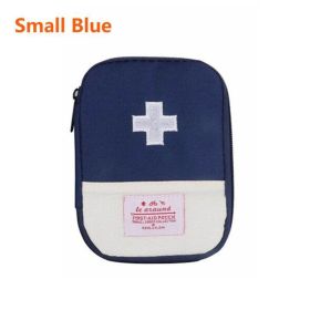 Outdoor First Aid Emergency Medical Bag Medicine Drug Pill Box Home Car Survival Kit Emerge Case (Color: Blue, size: S)