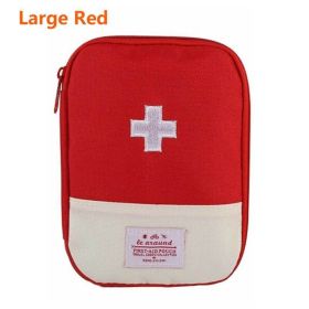 Outdoor First Aid Emergency Medical Bag Medicine Drug Pill Box Home Car Survival Kit Emerge Case (Color: Red, size: L)