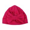 Newborn Baby Kids Boys Girls Soft Turban Cap Beanie Solid Bow Knot Wrap Hats Milk Fiber Beanis Baby