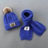 Children Hat and Scarf Set Combination Boys and Girls Winter Warm Knitting Wool Hat and Neck Scarf