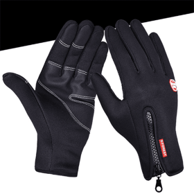 Outdoor Windproof Thickened Mittens Waterproof Winter Warm Gloves Touch Screen Gloves Unisex Ski Glo (Color: Gray, size: L)