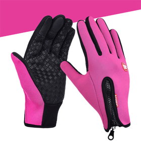 Outdoor Windproof Thickened Mittens Waterproof Winter Warm Gloves Touch Screen Gloves Unisex Ski Glo (Color: Red, size: M)