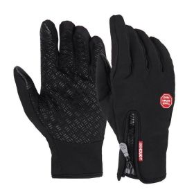 -30 DREAMgree Winter Gloves Warm Windproof Gloves Waterproof Gloves Touch Screen Sports Glove (Color: Black, size: S)