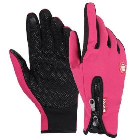 -30 DREAMgree Winter Gloves Warm Windproof Gloves Waterproof Gloves Touch Screen Sports Glove (Color: Rose Gold, size: S)
