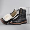 Genuine leather Men's Winter Boots Natural Wool Winter boots for men Top Quality Men Snow Boots #YM5518