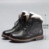 Genuine leather Men's Winter Boots Natural Wool Winter boots for men Top Quality Men Snow Boots #YM5518