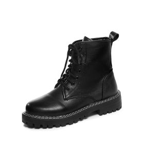 Combat Boots For Women Glitter Leather Boots 2022 New White Ankle Boots Women Shoes Platform Lace Up Punk Boots998 (Color: Black, size: 38)