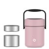Healter 1.6 Litres Vacuum Insulated Food Flasks for Hot Food, 1600ml Stainless Steel Thermal Soup Container/ Food Jar with 2 inner boxes for Adult, Gr