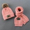 Children Hat and Scarf Set Combination Boys and Girls Winter Warm Knitting Wool Hat and Neck Scarf