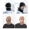 2pcs/set Hat Scarf Suits Women Autumn Winter Outdoor Warm Knit Plus Velvet Wool Men Cap Headgear