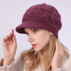Winter Women Cable Knitted Berets Braided Baggy Wool Warm Hat