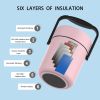 Healter 1.6 Litres Vacuum Insulated Food Flasks for Hot Food, 1600ml Stainless Steel Thermal Soup Container/ Food Jar with 2 inner boxes for Adult, Gr
