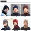 2pcs/set Hat Scarf Suits Women Autumn Winter Outdoor Warm Knit Plus Velvet Wool Men Cap Headgear