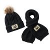 Children Hat and Scarf Set Combination Boys and Girls Winter Warm Knitting Wool Hat and Neck Scarf
