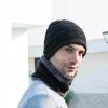 2pcs/set Hat Scarf Suits Women Autumn Winter Outdoor Warm Knit Plus Velvet Wool Men Cap Headgear