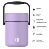 Healter 1.6 Litres Vacuum Insulated Food Flasks for Hot Food, 1600ml Stainless Steel Thermal Soup Container/ Food Jar with 2 inner boxes for Adult, Gr