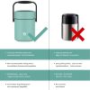 Healter 1.6 Litres Vacuum Insulated Food Flasks for Hot Food, 1600ml Stainless Steel Thermal Soup Container/ Food Jar with 2 inner boxes for Adult, Gr