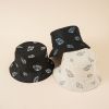 New butterfly print fisherman hat female summer Korean version fashion double-sided pot hat sun hat tide