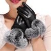 Women Winter Pu Leather Gloves Touch Screen Gloves