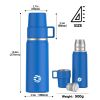 Healter 850ml Travel Vacuum Flask, Water Thermos Bottle for Coffee, Built-in Lid Cup, Stainless Steel, Thermal Tea Mug, Sport Bottles