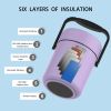 Healter 1.6 Litres Vacuum Insulated Food Flasks for Hot Food, 1600ml Stainless Steel Thermal Soup Container/ Food Jar with 2 inner boxes for Adult, Gr
