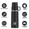 Healter 850ml Travel Vacuum Flask, Water Thermos Bottle for Coffee, Built-in Lid Cup, Stainless Steel, Thermal Tea Mug, Sport Bottles