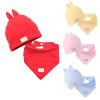 2Pcs/Lot Children Hat Scarf Set Cotton Baby Beanie Collar Winter Spring Baby Boy Girl Cap Kids Warm
