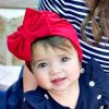 Newborn Baby Kids Boys Girls Soft Turban Cap Beanie Solid Bow Knot Wrap Hats Milk Fiber Beanis Baby