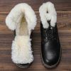 Genuine leather Men's Winter Boots Natural Wool Winter boots for men Top Quality Men Snow Boots #YM5518