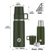 Healter 850ml Travel Vacuum Flask, Water Thermos Bottle for Coffee, Built-in Lid Cup, Stainless Steel, Thermal Tea Mug, Sport Bottles