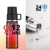 Healter 850ml Travel Vacuum Flask, Water Thermos Bottle for Coffee, Built-in Lid Cup, Stainless Steel, Thermal Tea Mug, Sport Bottles