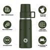 Healter 850ml Travel Vacuum Flask, Water Thermos Bottle for Coffee, Built-in Lid Cup, Stainless Steel, Thermal Tea Mug, Sport Bottles